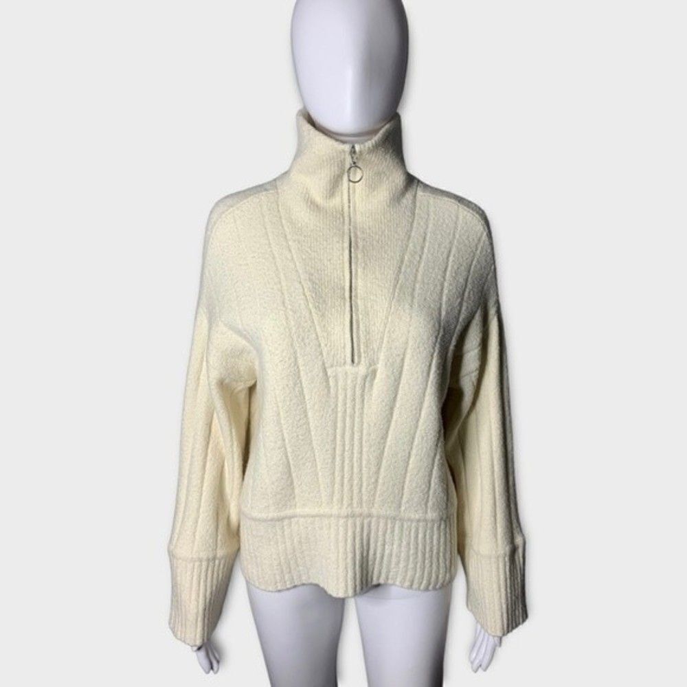 Weekend Stories Sweater Women XXS Luca Half Zip Cashmere Blend Luxury Minimalist